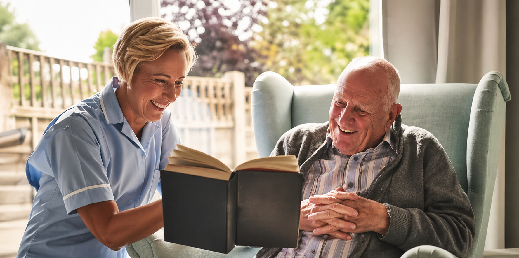 Cerna Homecare caregiver helping a senior at home